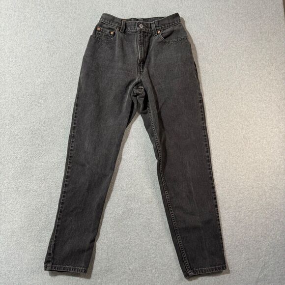 Levis Jeans Womens Size 8 550 Black High Rise Tapered Relaxed Fit Preppy - Picture 1 of 10